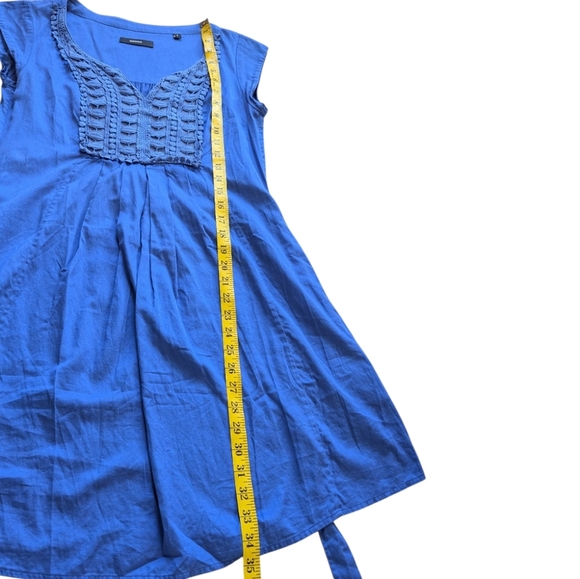 Marcs Dress Periwinkle Blue Cotton Broderie Lace Panel Silk Coquette Women's 6 - Picture 7 of 15